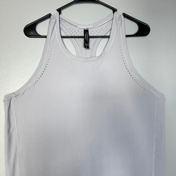 ✨Athleta x Allyson Felix Women Tank Top L Purple Laser Cut Racerback Lightweight - Picture 7 of 9